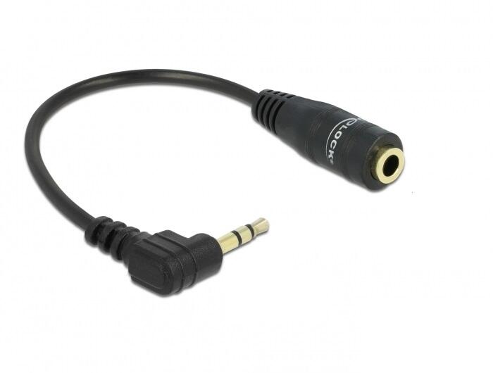 DeLOCK Kabel Audio Klinke 2,5 mm Stecker gewinkelt 3,5mm Buchse 65397