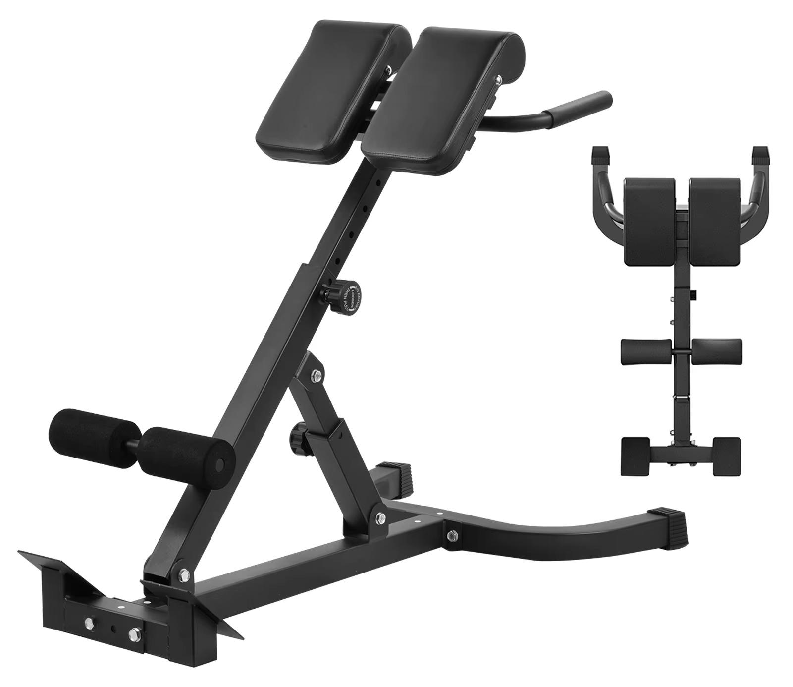 Römerbank - Rückenstrecker - Klappbar - Verstellbar - Stahlrahmen - Schaumstoffpolsterung - 106 x 65 x 104 cm - Schwarz