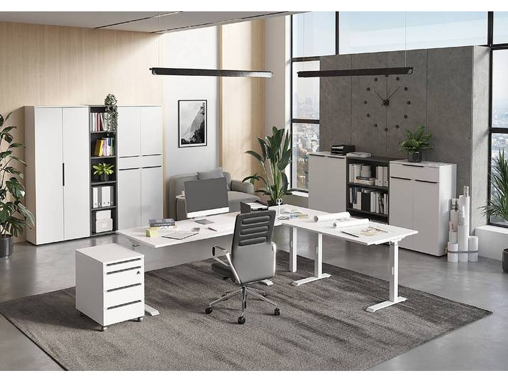 Mur de rangement Mailand - 197 cm 237 x 197 x 40cm Blanc/Blanc