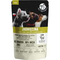 PetRepublic fein gehackte Stücke in delikater Sauce - Lammfleisch 100g für Hund