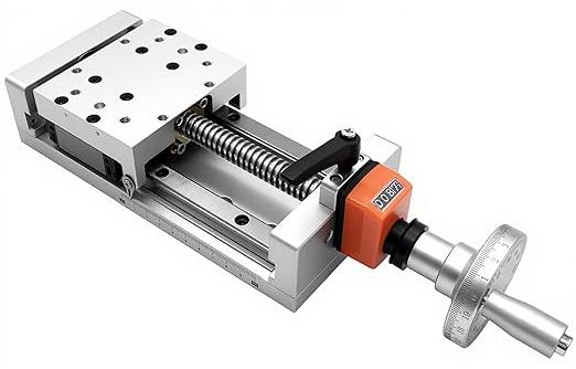200 mm Effektiver Hub Manueller Schiebetisch Dual Linearführung Lineartisch Hohe Belastbarkeit Lineartisch mit Handrad für CNC Fräser Z Achse DIY | Dual Linearführung Lineartisch mit Metall Handrad Zählwerk Max Horizontale Belastbarkeit Load 100kg für CNC,DIY