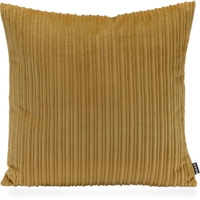 Dekokissen H.O.C.K. "Precious Cord", gelb (gelb, mais, unifarben), B:50cm H:10cm L:50cm, Polyester, Dekokissen_Sitzkissen_Kissenhüllen, leicht schimmernde unterschiedlich große Längsstreifen im Retro Style