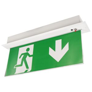 McShine Notbeleuchtung FL-250, Fluchtwegleuchte, LED mit Akku, Wand- & Deckenmontage, 8 Piktogramme, Dauerbetrieb