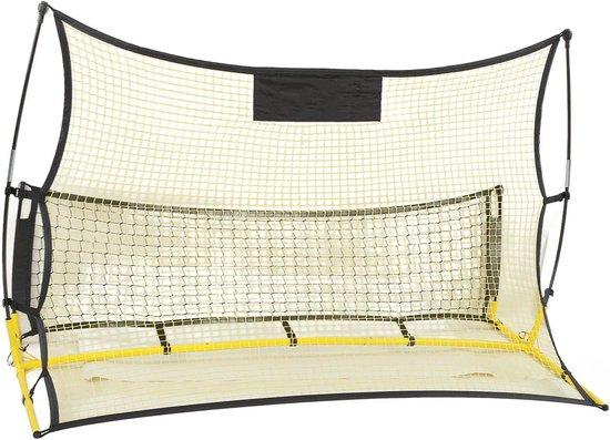 Fußball Trainingsnetz - Innovatives Rebounder-Design - Gelb und Schwarz