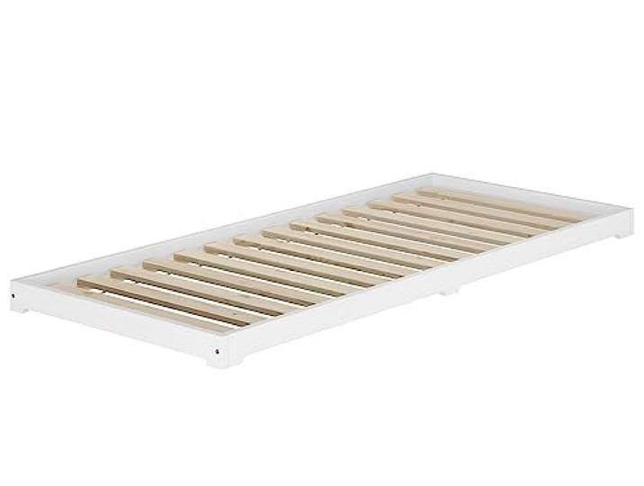 Erst-Holz®Flachbett 90 x 190 cm Futon Kiefer WeißRollrost inkl.