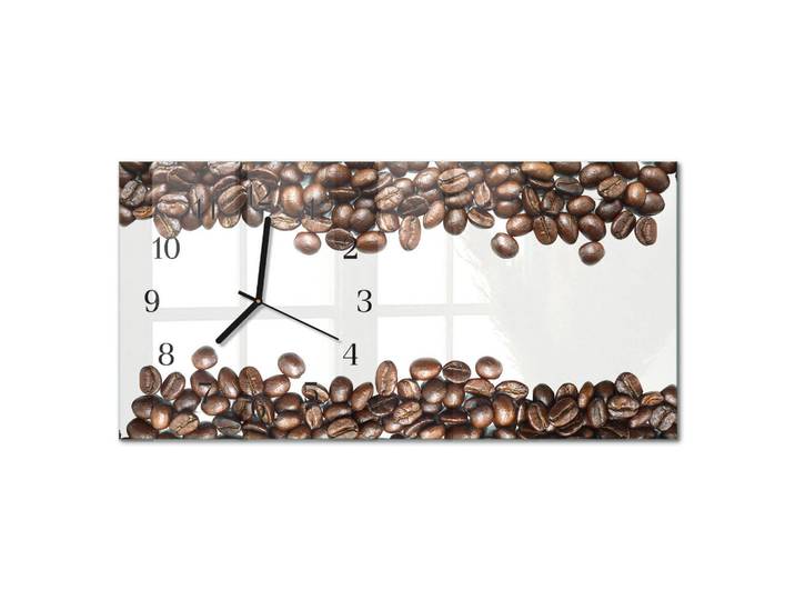 Tulup Wanduhr 60x30 cm - Steine, Braun, Glas, Rechteckig, 60x30x0.4 cm, Dekoration, Uhren, Wanduhren