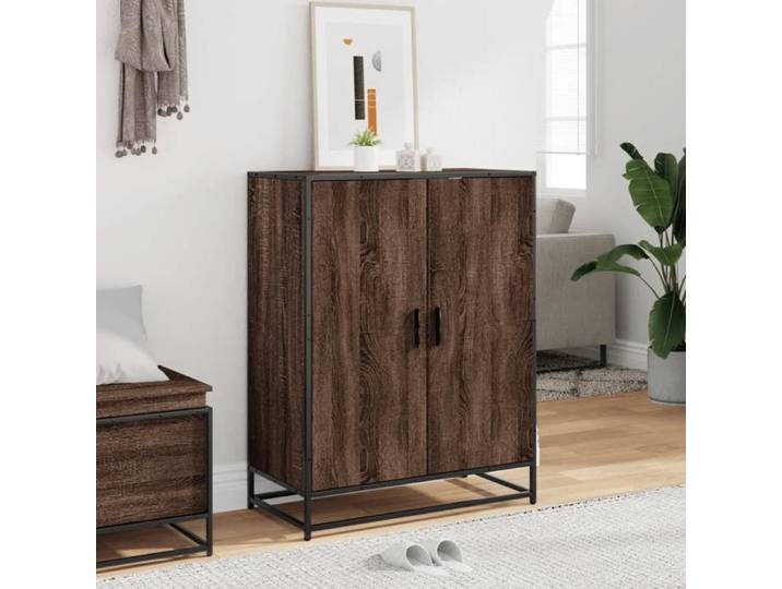 SOLDES D'HIVER®Magasin à Chaussures - Brun Meuble à chaussures - Chêne marron - bois d'ingénierie et métal - 70669