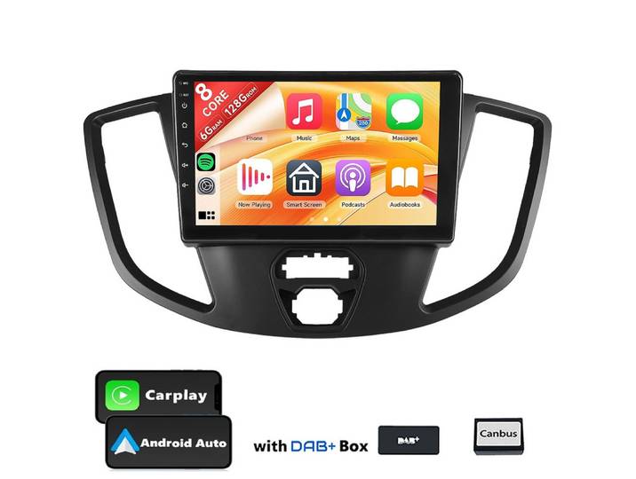 ESSGOO 6+128G DAB+ Carplay Android15 Autoradio Für Ford Transit 2015-2018 GPS Navigationsgerät (Carplay Android Auto Bluetooth EQ USB GPS Navi WIFI Touchscreen)