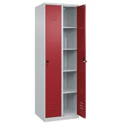 CP Wäschespind »Classic Plus einzeln schließende Türen Korpus lichtgrau« Drehriegel rot, 60x185x50 cm