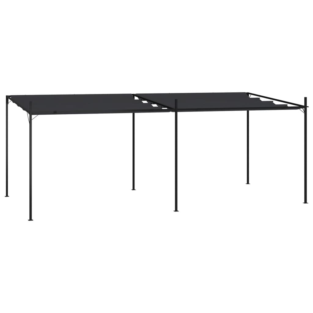 The Living Store Pavillon mit Ausziehbarem Dach 600x300x233 cm Anthrazit