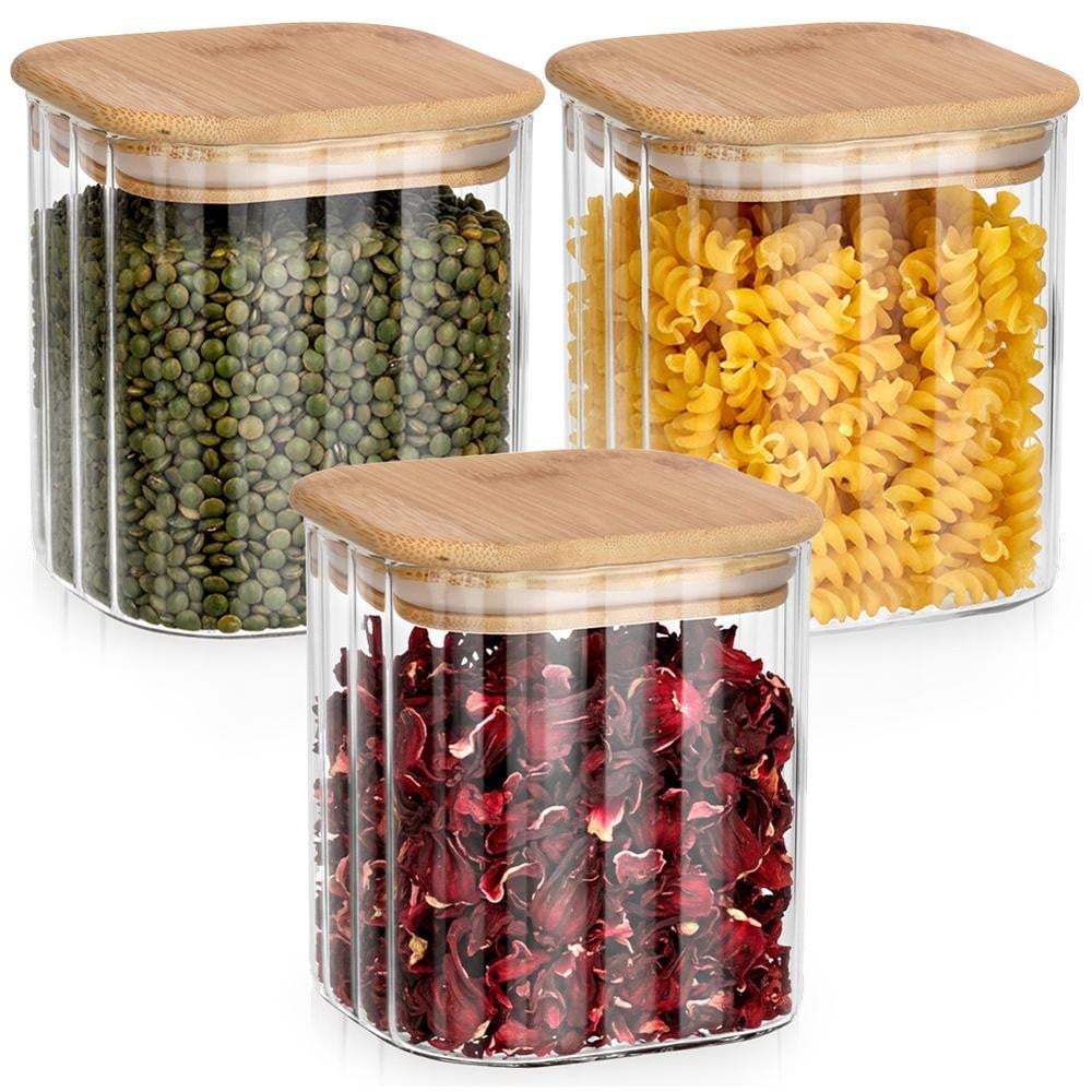 Vilde Voedselcontainers met bamboe deksel - Set van 3 stuks - 750 ml per stuk