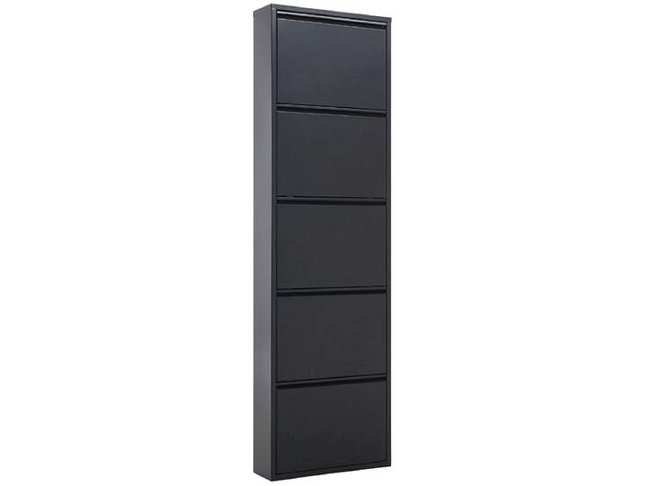 Schuhmöbel ALU 10 Paar Schuhe 5 Klappen schwarz
