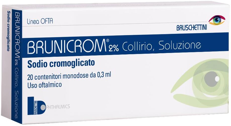 BRUSCHETTINI Srl Brunicrom 2% Collirio Monodose, 20 Contenitori