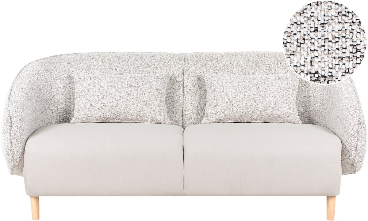 Beliani Driezitsbank met sierkussens - Lichtbeige