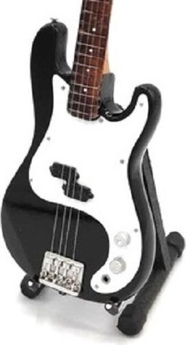 Mlc Decoratief Beeld Miniatuur Basgitaar Philip Lynott Thin Lizzy - Zwart - Hout - 25 x 8 cm