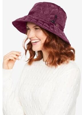 Women's Quilted Bucket Hat by Accessories For All in Deep Claret