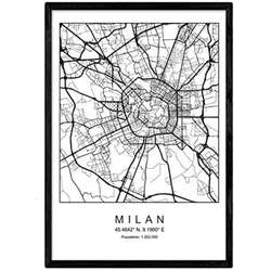 POSTER Milan Nordic Style A4 Schwarzer Rahmen