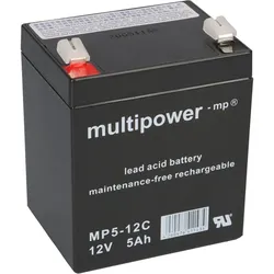 Multipower MP5-12C AGM Zyklenakku 12V 5Ah – F6,3 mm