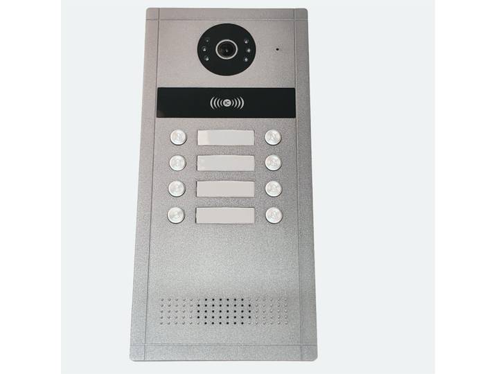 HOMSECUR XC114F-8 Caméra de sonnette avec accès RFID et montage encastré pour 8 familles, interphone vidéo