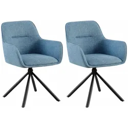 CLP 2er Set Stuhl Tipton Stoff   Farbe: blau