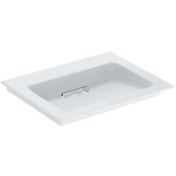 Geberit One Möbel-Waschtisch 505001001 60 cm, ohne Hahnloch und Überlauf, weiß KeraTect/Blende weiß