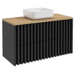 SAT Delano Badezimmerschrank unter Platte 100x56x46 cm schwarz matt DELANO100ZCDE