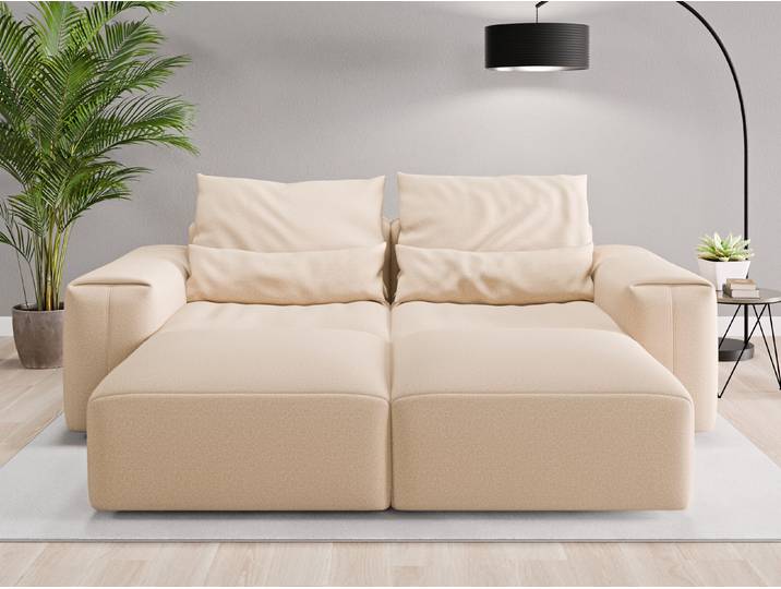Loveseat Denver - Beige/Braun (Beige) - Softwolle