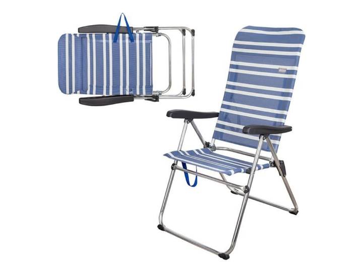 Chaise de plage haute pliante Aktive Beach - Bleu - 5 positions