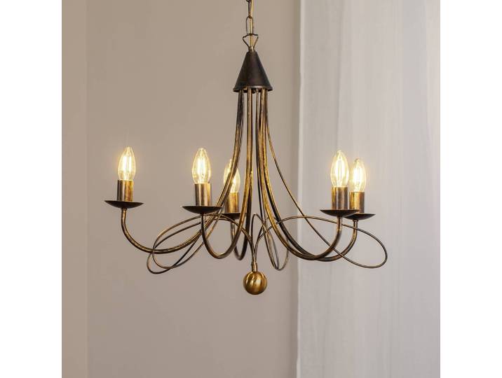 Kronleuchter Milvia ONLI, dimmbar, bronze / altmessing, für Wohn- / Esszimmer, Metall, Kronleuchter