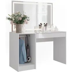 Vicco, Schminktisch, Sherry mit LED-Spiegel (119.80 x 50.10 x 76 cm)