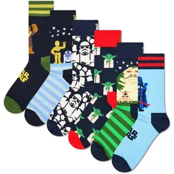 Happy Socks Herren Socken, 6er Pack - STAR WARS, Geschenkbox, Motivsocken Star Wars / 41-46