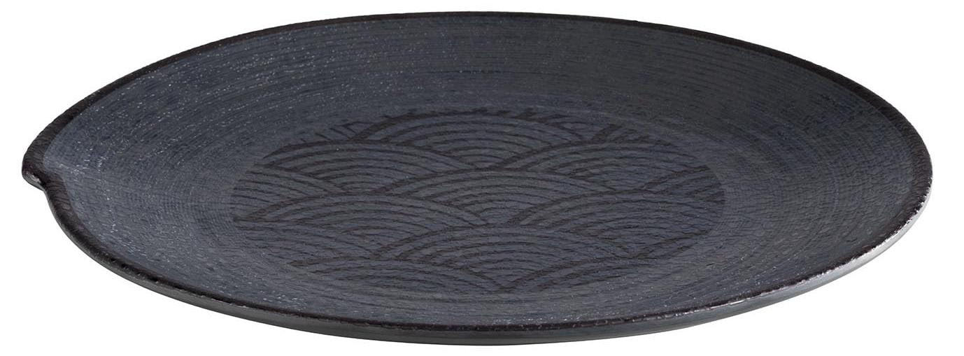 Dripio Melamine schaal Dark Wave design zwart 27 cm