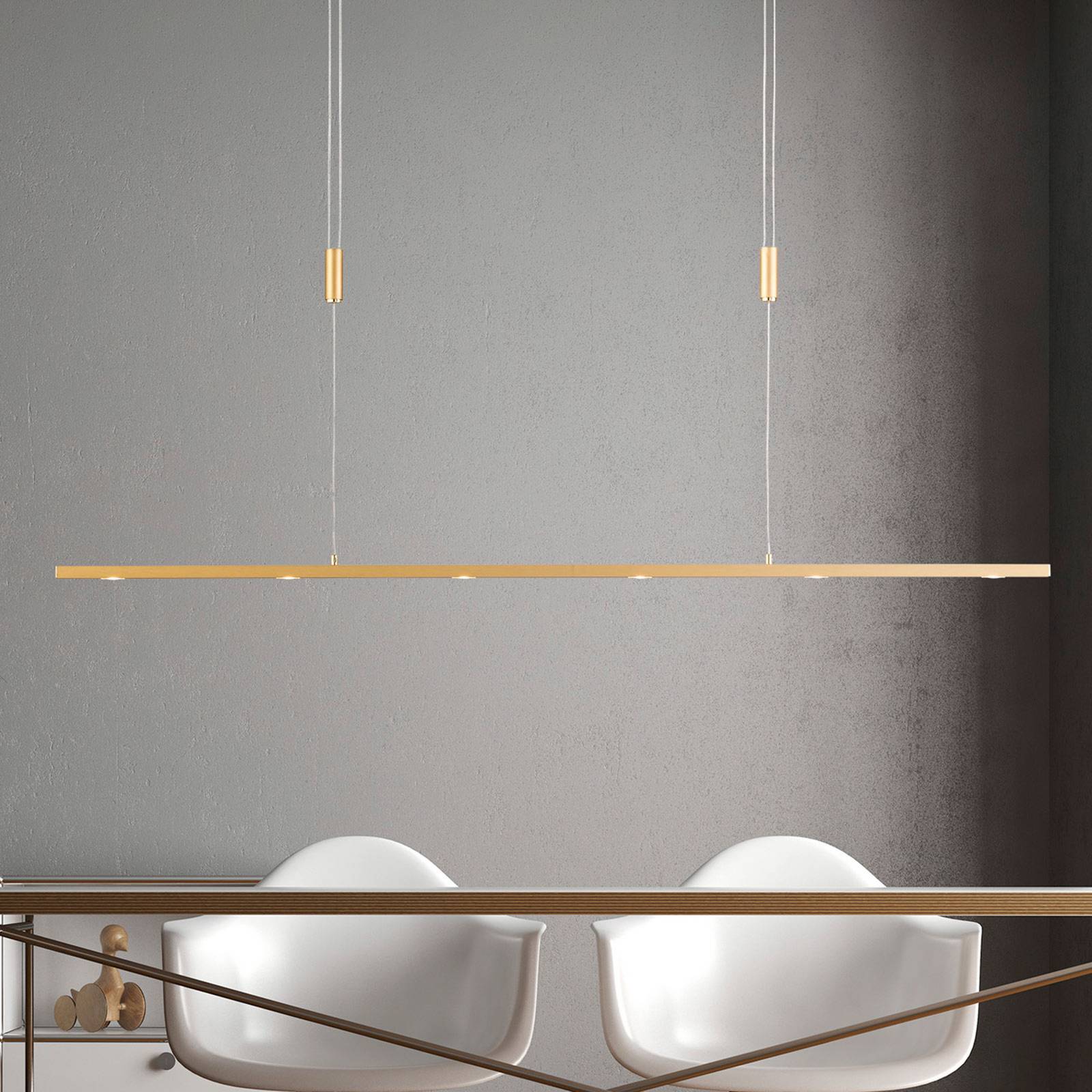 Hängelampe Tolu Quitani, dimmbar, messing / gold, für Wohn- / Esszimmer, Aluminium, Modern