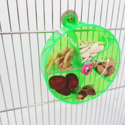 Inspired Living Ultimate Foraging Wheel Bird Toy Rotate & Feed Parrot Activity Kit green