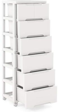 1/2 PCS 7-Drawer Plastic Storage Cart w/ 4 Universal Wheels Cabinet