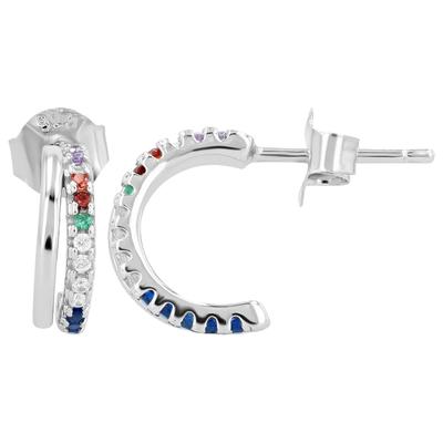 Paar Ohrstecker ADELIA´S "Ohrringe – Ohrstecker aus 925 Silber mit Zirkonia", Damen, Gr. Damen, Silber 925 (Sterlingsilber), bunt (silber), Ohrringe, Geschenkidee: zeitlos und vielseitig