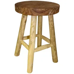 Natura Punto, Hocker, Hocker aus Teakholz, mit Fussstütze, schöne Holzmaserung, 50 x 30 cm (30 x 45 cm)