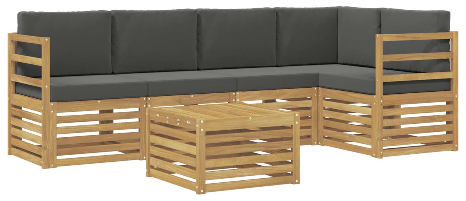 Outdoor-Sofagarnitur 6 pcs Weiß und Anthrazit 59 x 59 x 37 cm