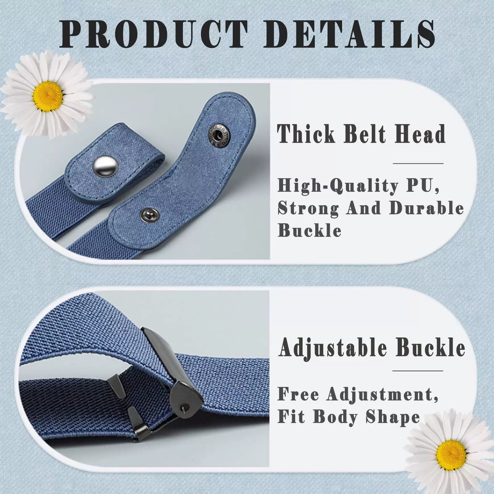 INF Elastischer Gürtel ohne Schnalle, Unisex