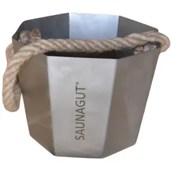 SAUNAGUT® glasperlengestrahlter Edelstahl-Sauna-Eimer 6 Liter