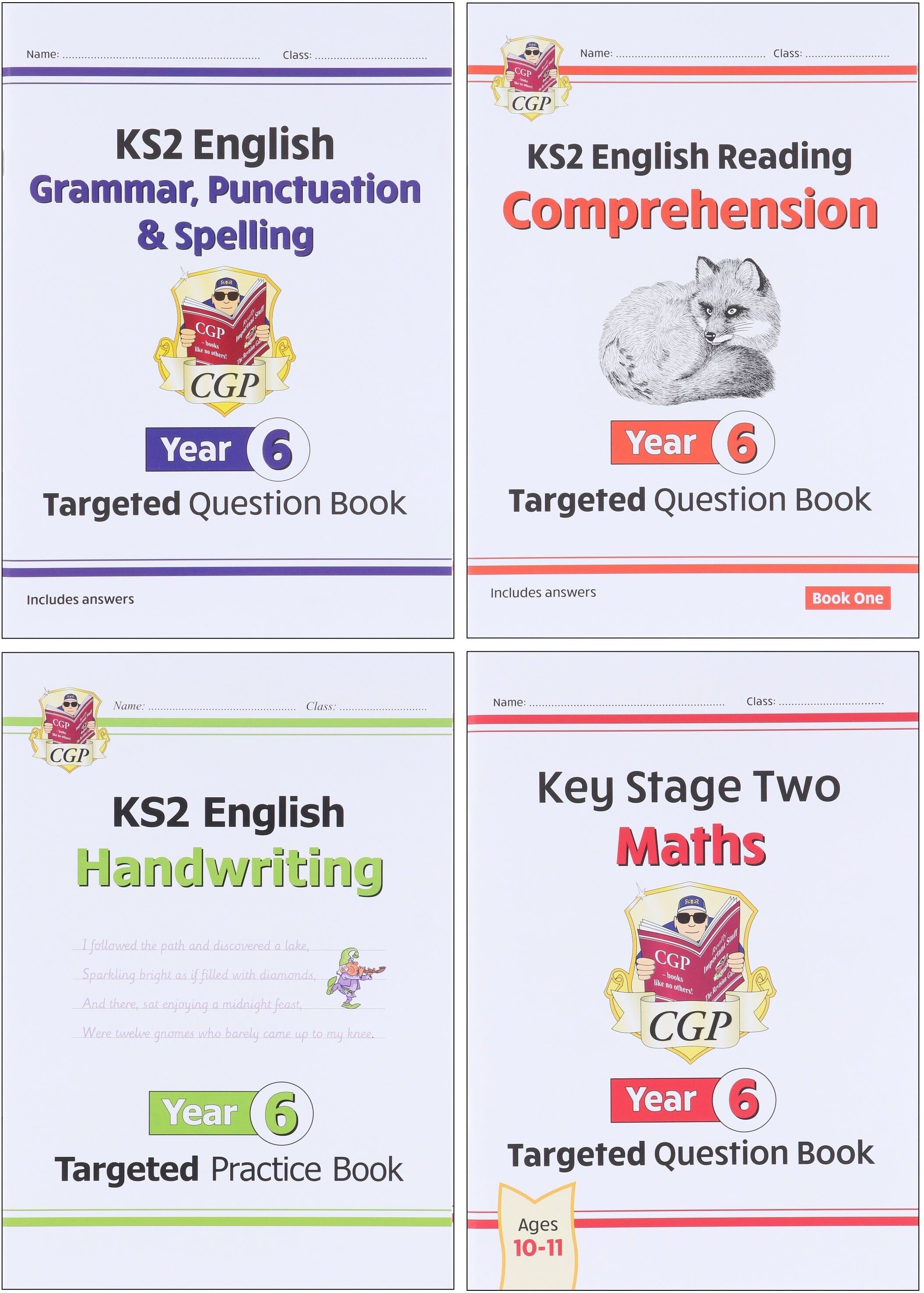 CGP KS2 (Year 6) Targeted Question and Practice Bundle 4 Books Collection Set - Ages 10-11 - Paperback Coordination Group Publications Ltd (CGP)