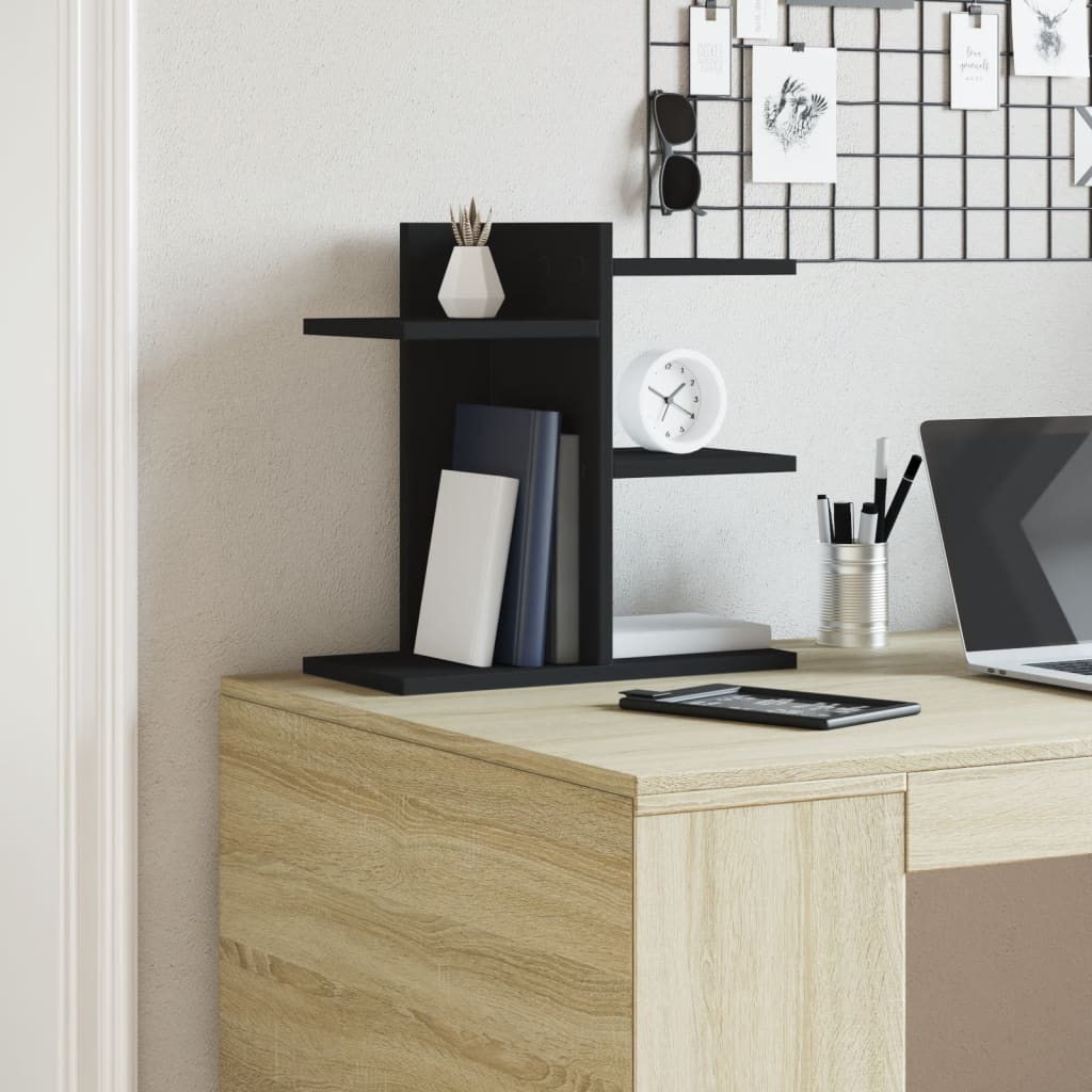 vidaXL Organisateur de bureau noir 42x21,5x42 cm bois d'ingénierie