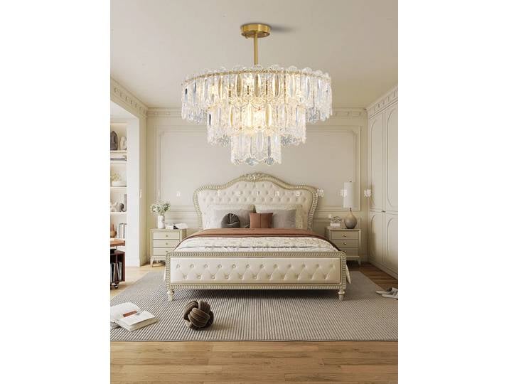 Lustre de plafond en verre de luxe de Style français moderne décoration salon chambre luminaire or Lamparas Lustres