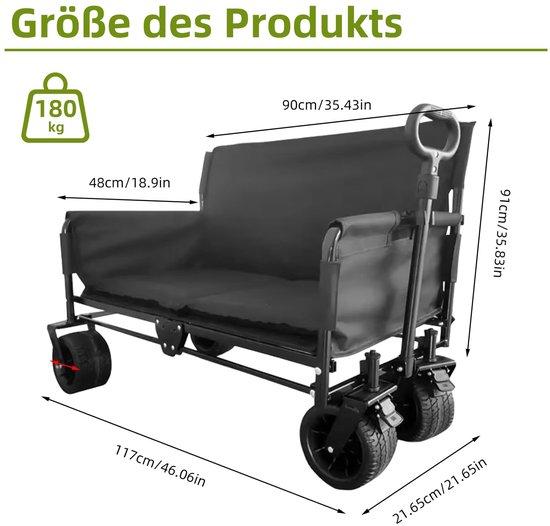 Faltbarer Festivalwagen - Robuster Allzweckwagen - Extra breite Räder - Ideal für Camping - und Einkaufen