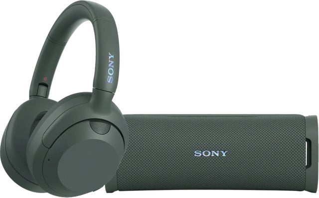 Sony ULT Wear Bluetooth Koptelefoon en Sony ULT Field 1 Bluetooth Speaker Set - Groen