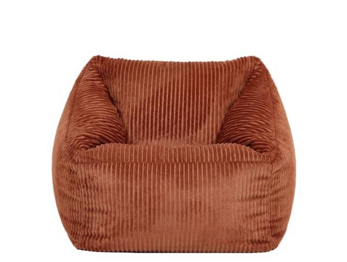 Icon Natalia Cord Sitzsack Kinder Sessel mit Füllung, Terakotta In Deutschland Hergestellt, Sitzsack Sessel, Weicher Cordstoff, Kinder Sessel für Kinderzimmer und Schlafzimmer