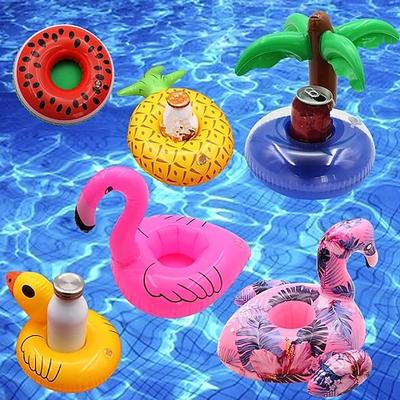 Mini-Wasseruntersetzer, die aufblasbaren Becherhalter schwimmen, Schwimmbecken, Getränk, Schwimmer, Spielzeug, aufblasbare Kreis-Pool-Untersetzer, Schwan, Flamingo, 15 Stück
