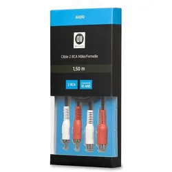 D2 Diffusion C ble 2RCA M le/Femelle 1m50 (1.50 m), Audiokabel