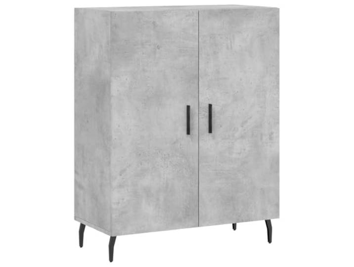 KGFHERENB Sideboard Betongrau 69,5x34x90 cm Holzwerkstoff Schrank Kompakter Beistellschrank in Betongrau für Wohnzimmer und Schlafzimmer mit stabilen Metallfüßen und viel Stauraum.
