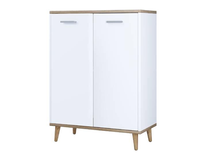 Commode Landos 60 x 81 x 32cm Blanc/Imitation chêne